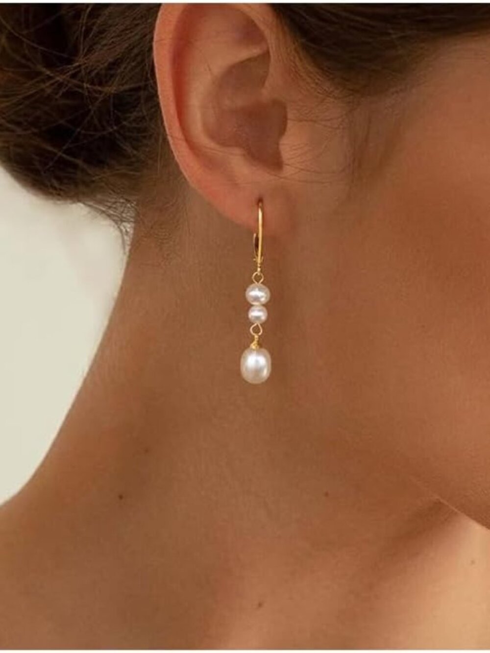 Pearl Drop Earrings for Women Trendy: Bridal Wedding Earring Set 14K Gold Plated